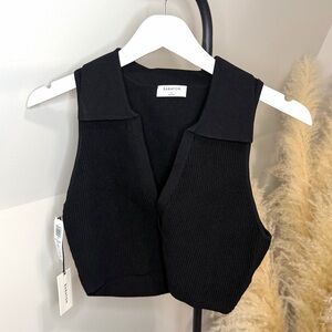 Aritzia Babaton Sculpt Knit Polo Top – NWT 🖤 | Size L